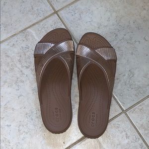 Size 6 Metallic Crocs